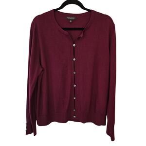 Banana Republic 100% Merino Wool Cardigan Sweater in a burgundy Size XL